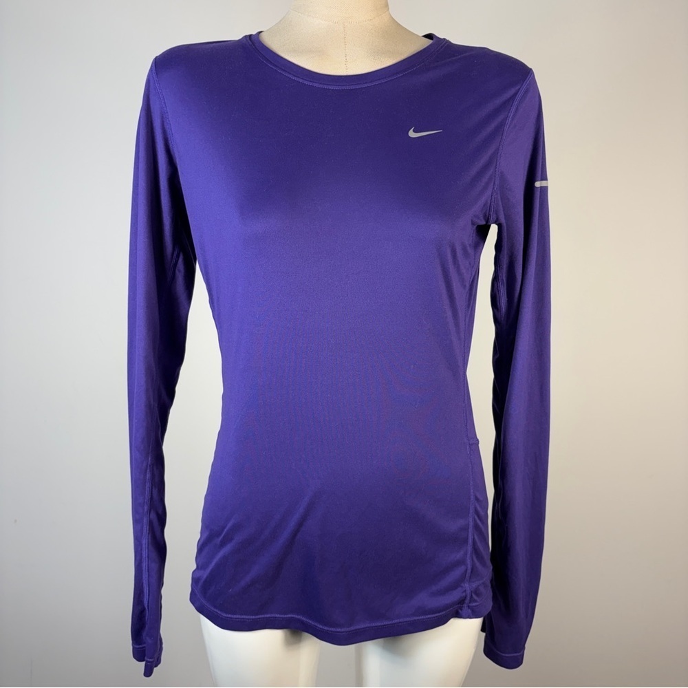 ❤️Nike Women's Purple Dri-FIT Miler Long Sleeve Running Shirt Top M
